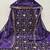 Women royal blue twill net sequin work unstitched dress material with dupatta