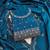Women teal blue jalpari cotton sequin work unstitched dress material with dupatta