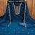 Women teal blue georgette sequin work unstitched dress material with dupatta