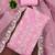 Women baby pink organza sequin work unstitched dress material with dupatta