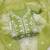 Women light green organza sequin work unstitched dress material with dupatta