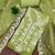 Women light green organza sequin work unstitched dress material with dupatta