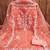 Women peach organza sequin work unstitched dress material with dupatta
