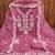 Women pink organza sequin work unstitched dress material with dupatta