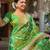 parrot green banarasi silk blend meenakari weaving saree