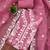 Women pink organza sequin work unstitched dress material with dupatta