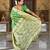 parrot green banarasi silk blend meenakari weaving saree