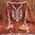 Women rust organza sequin work unstitched dress material with dupatta