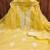 Women yellow chanderi cotton embroidered unstitched dress material with dupatta