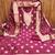 Women magenta simmer silk woven unstitched dress material with dupatta