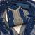 Women blue georgette embroidered unstitched dress material with dupatta