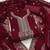 Women maroon georgette embroidered unstitched dress material with dupatta