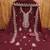 Women maroon georgette embroidered unstitched dress material with dupatta