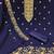 Women blue georgette embroidered unstitched dress material with dupatta