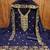 Women blue georgette embroidered unstitched dress material with dupatta