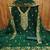 Women green georgette embroidered unstitched dress material with dupatta