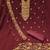 Women maroon georgette embroidered unstitched dress material with dupatta