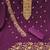 Women violet georgette embroidered unstitched dress material with dupatta