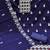 Women blue chanderi cotton embroidered unstitched dress material with dupatta