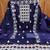 Women blue chanderi cotton embroidered unstitched dress material with dupatta
