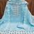 Women sky blue chanderi cotton embroidered unstitched dress material with dupatta