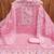 Women pink chanderi cotton embroidered unstitched dress material with dupatta
