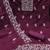 Women violet chanderi cotton embroidered unstitched dress material with dupatta