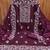 Women violet chanderi cotton embroidered unstitched dress material with dupatta