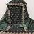 Women green twill net embroidered unstitched dress material with dupatta