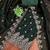 Women green twill net embroidered unstitched dress material with dupatta