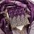 Women purple twill net embroidered unstitched dress material with dupatta