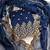 Women teal blue twill net embroidered unstitched dress material with dupatta