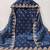 Women teal blue twill net embroidered unstitched dress material with dupatta