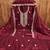 Women maroon twill net embroidered unstitched dress material with dupatta