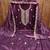 Women purple twill net embroidered unstitched dress material with dupatta