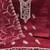 Women maroon organza embroidered unstitched dress material with dupatta