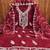 Women maroon organza embroidered unstitched dress material with dupatta