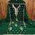 Women green georgette embroidered unstitched dress material with dupatta