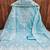 Women sky blue chanderi cotton embroidered unstitched dress material with dupatta