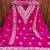 Women pink chanderi cotton embroidered unstitched dress material with dupatta
