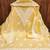 Women yellow chanderi cotton embroidered unstitched dress material with dupatta