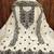 Women cream chanderi cotton embroidered unstitched dress material with dupatta
