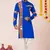 Blue pure rayon navratri special premium designer kurta pyjama