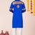 Blue pure rayon navratri special premium designer kurta pyjama