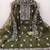 Women mehendi organza embroidered unstitched dress material with dupatta