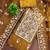 Women mustard organza embroidered unstitched dress material with dupatta