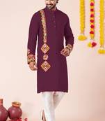 Wine pure rayon navratri special premium designer kurta pyjama