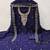 Women blue georgette embroidered unstitched dress material with dupatta