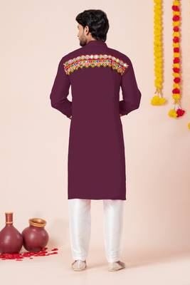Wine pure rayon navratri special premium designer kurta pyjama 3