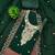 Women green georgette embroidered unstitched dress material with dupatta